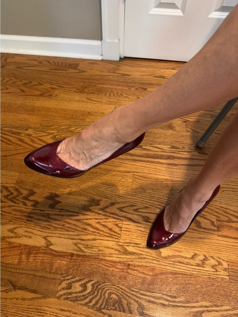 Nine West Wine Burgundy Patent Almond-Toe Pumps